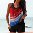 thumbnail image 2 of Levmjia Women's Classic Basic High Waist 4th of July Print Tankini Swimsuit Set with Built-in Bra, Adjustable Straps, Nylon Spandex Swimwear for Women Sizes S-2XL, 2 of 5