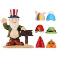 thumbnail image 4 of Estatua navideña de , escultura de bricolaje, adornos bonitos con 7 sombreros, figura de jardín de resina para la mesa de la oficina, festival,, 4 of 8