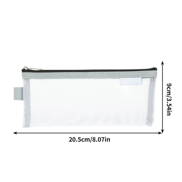 Estuche de Malla para Lápices, Organizador de Papelería Transparente, Estuche de Gran Capacidad, Bolsa de Almacenamiento para Útiles Escolares.