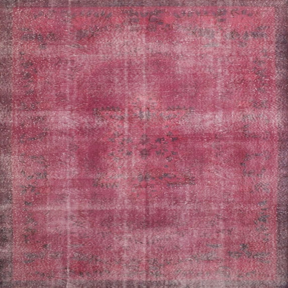 Ahgly Company Indoor Square Traditional Dark Pink Persian Area Rugs, 10' Square
