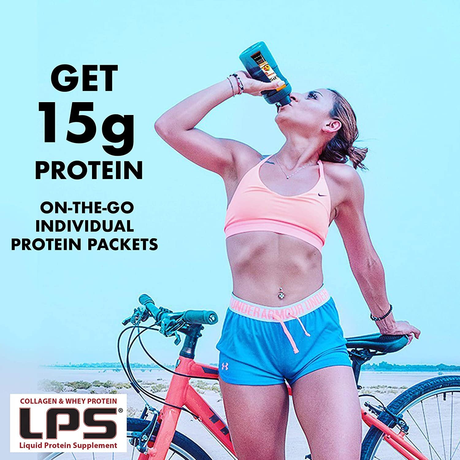 LPS Sugar Free® Collagen & Whey Liquid Protein Supplement by Nutritional Designs 1 oz Packets - Available in 3 Flavors Flavor: Peach Mango, Size: 100-Pack