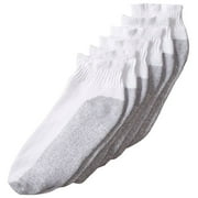 Fruit of the Loom Men's 6-Pack Cushion Ankle Crew Sock,White,Size 6-12