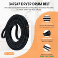 thumbnail image 4 of 4392065 Dryer Repair Kit with 341241 Dryer Belt, 349241T Drum Roller Kit, 691366 Idler Pulley-Parts for Model WED4815EW1, 4 of 7