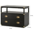 thumbnail image 5 of 35 Inch Wood Nightstand with 2 Drawers and 1 Shelf, Modern Gold, Black, 5 of 9