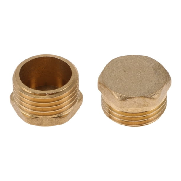 Accesorios de tubería de latón Unique Bargains 1/2" macho tapón de rosca externa 0.55" 2 piezas