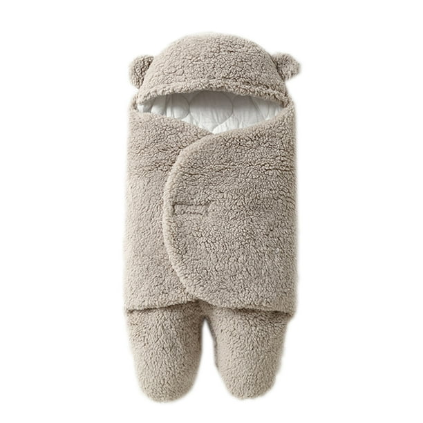 Sacos de dormir Cute Baby Swaddle Manta Recién nacido Swaddle Wrap Suave felpa Recibir Swaddle Wrap Saco de dormir para bebé con pies Saco de dormir para bebé para invierno, tamaño S para bebés de 0 a Abody Sacos de dormir