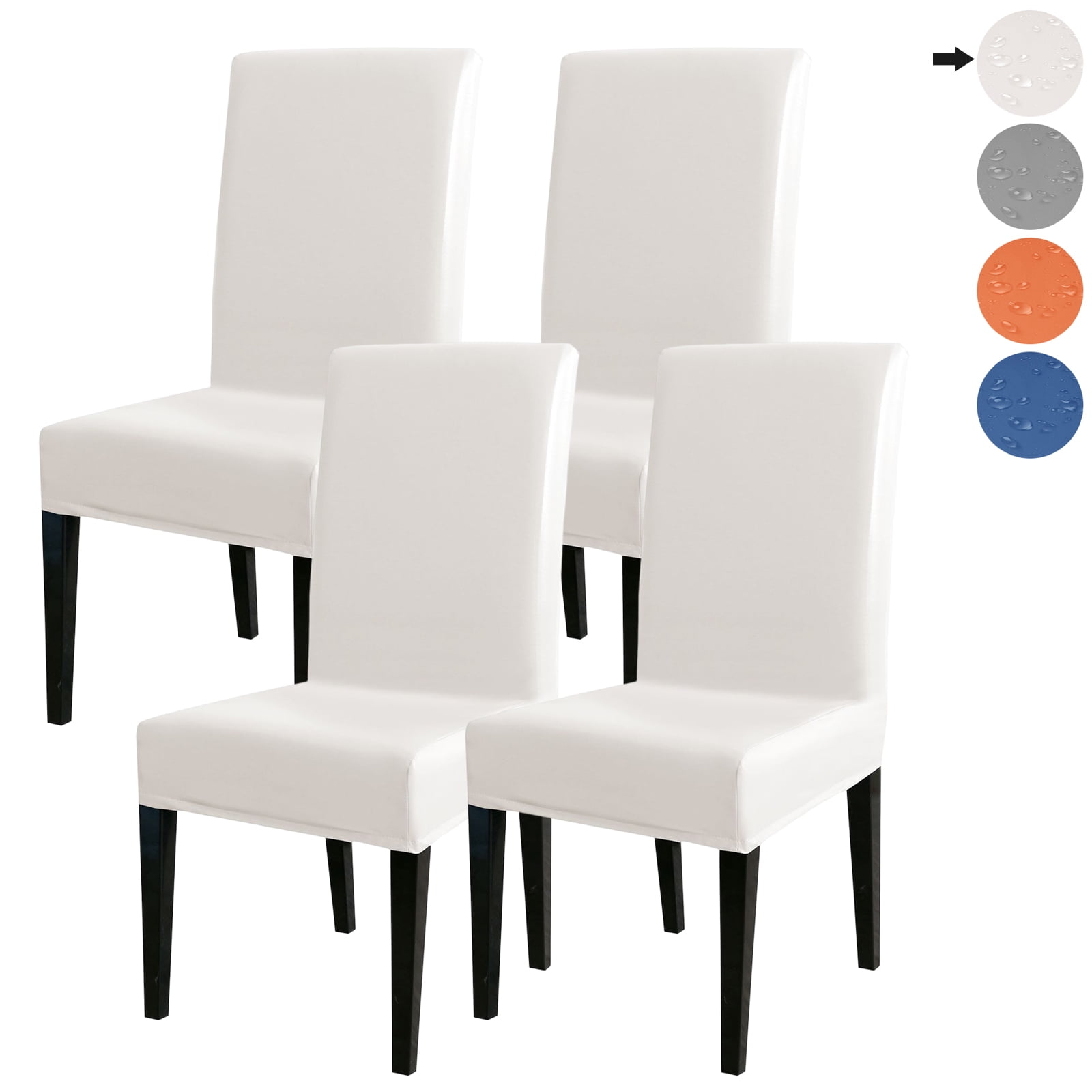 KBOOK PU Leather Dining Chair Covers Waterproof Solid Chair Slipcovers
