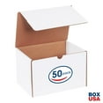 thumbnail image 2 of BOX USA Corrugated Cardboard Literature Mailers, 9 x 6 1/2 x 6 Inches, Tuck Top One-Piece, Die-Cut Shipping Boxes, Medium White Mailing Boxes Pack of 50, 2 of 8