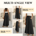 thumbnail image 3 of SOMER Pants for Women Flowy Dressy Pant Casual Wide Leg Palazzo Pants Elastic High Waist with Pocket BlackSummer, 3 of 11