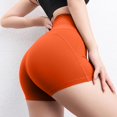thumbnail image 6 of Only Moment Linerless Relaxed Casual Shorts for Women Blended Fabric High Waisted Work Travel Pants with Pockets Stretchy Business Casual Slacks Yoga Shorts with Pockets for Wowomen Orange,S, 6 of 9