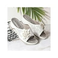 thumbnail image 3 of Gomelly Womens Slides Beach Wedge Sandal Open Toe Sandals Non-Slip Slippers Seaside Summer Casual Shoes White 11.5, 3 of 3