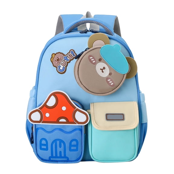 KKBOTIVE High School Backpacks Color Bookbags Multi Pocket and Inner Comp Character School Backpacks 2026 School Bag Top Light Blue One Size