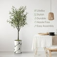 thumbnail image 3 of Artificial Tree in Geometric Pattern Planter, Fake Olive Silk Tree for Indoor and Outdoor Home Decoration - 60" Overall Tall (Plant Pot Plus Tree), 3 of 5
