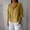 Yellow#06, variant on Wowcloth Women's Solid Color V - neck 3/4 Sleeve Linen - like Loose Top with Decorative Buttons