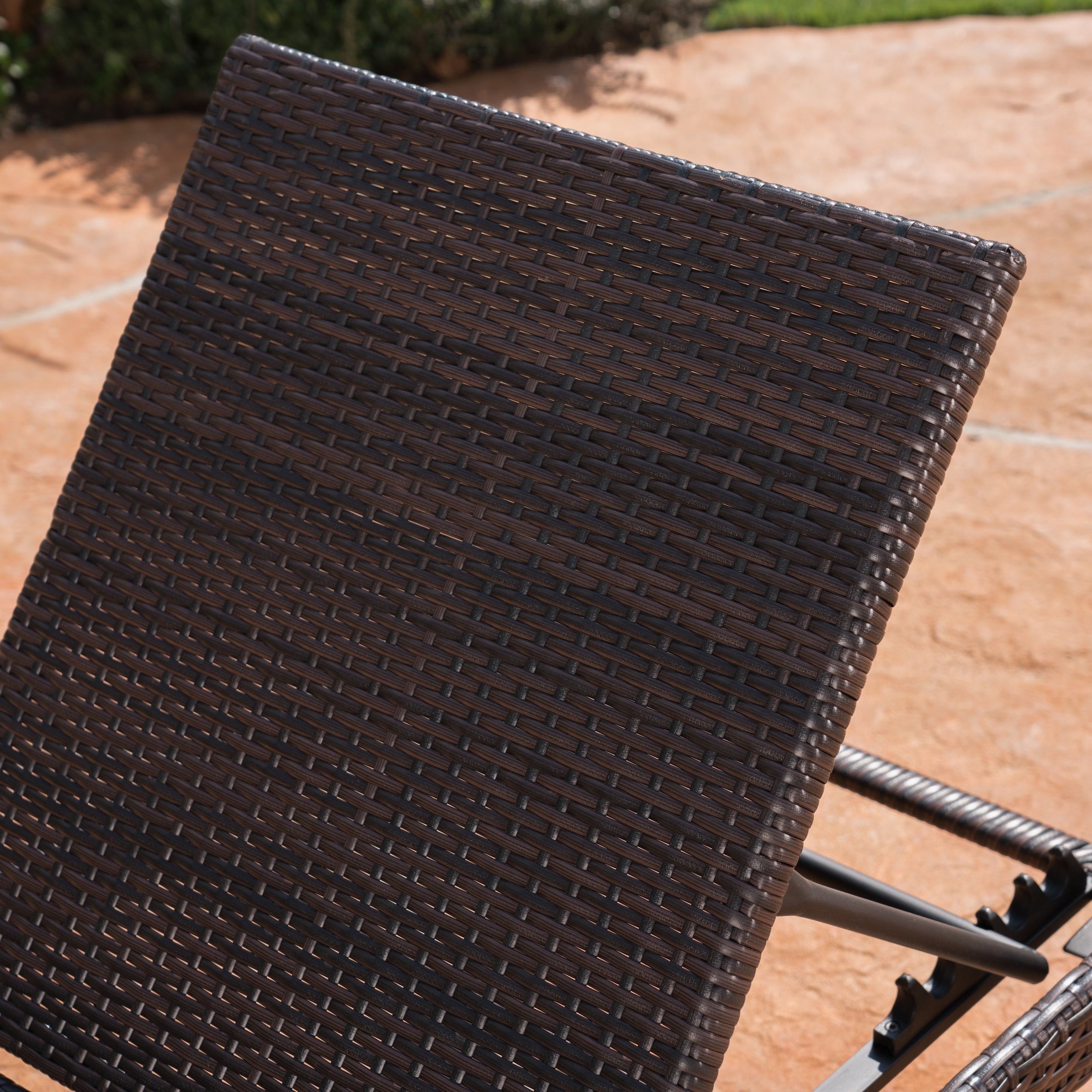 Corinne Outdoor Wicker Chaise Lounge without Cushion, Multibrown
