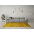 thumbnail image 3 of Ahgly Company Machine Washable Indoor Square Oriental Yellow Traditional Area Rugs, 5' Square, 3 of 4
