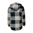 thumbnail image 4 of TQWQT Flannel Jacket Women Christmas Hooded Cardigans Fuzzy Sherpa Coats Soft Long Plaid Fleece Lined Jackets Warm Zip Up Hoodies with Pockets Gray 4XL, 4 of 4