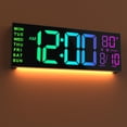 thumbnail image 1 of Reloj de pared JALL 16 grande digital con mando a distancia RGB, 1 of 9