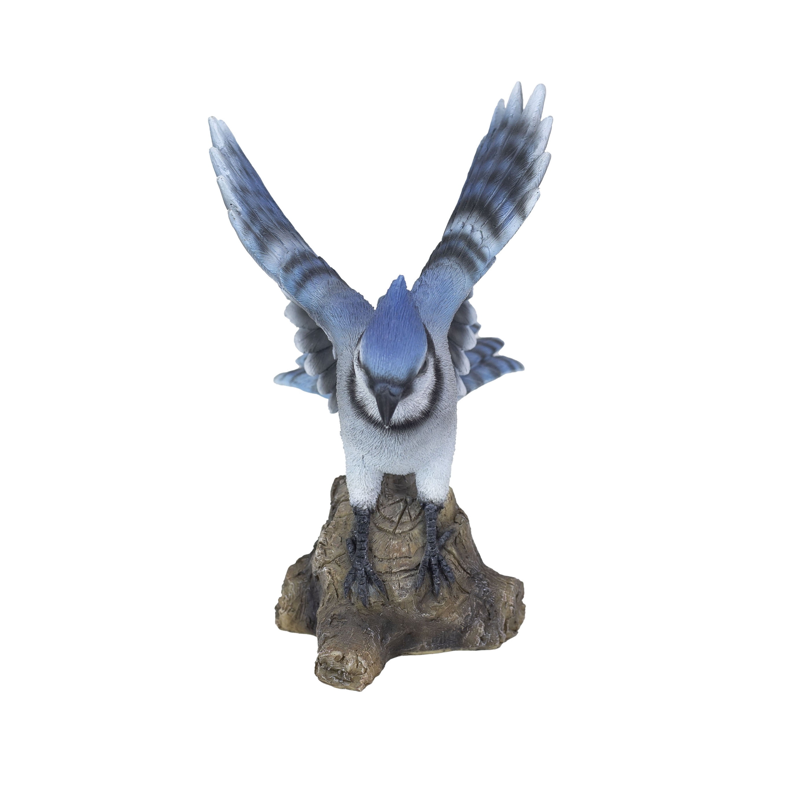 SOREAL Blue Blue Jay on stump | Handcrafted Decorative Bird Statue for Home & Garden | Premium Polyresin, Weather-Resistant Indoor/Outdoor Decor