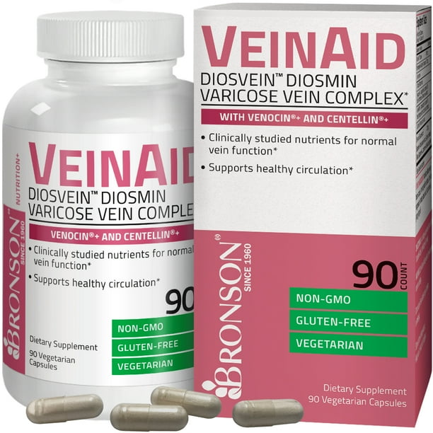 Bronson Vein Aid Diosmin Varicose Vein Complex NonGMO, Gluten Free