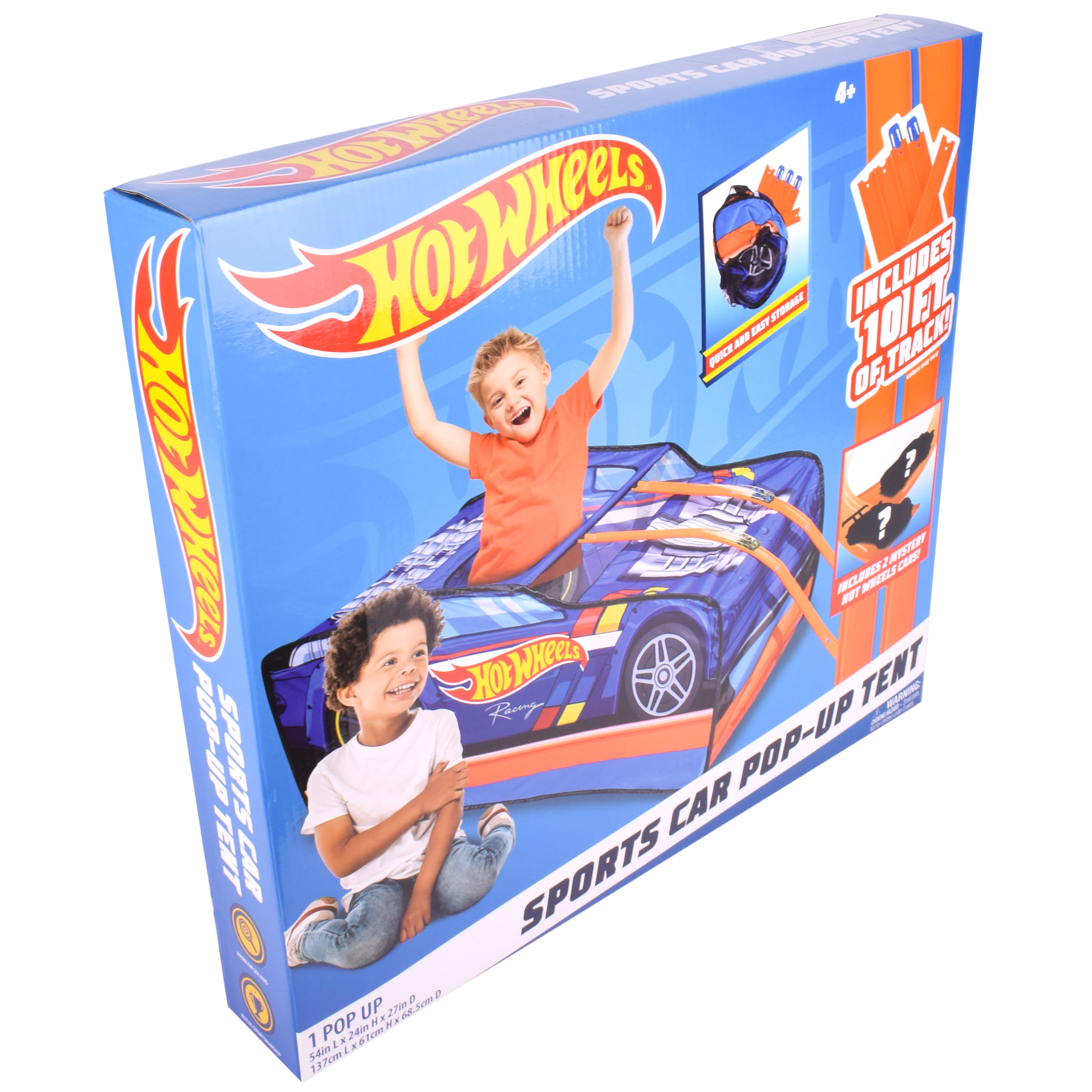 Hot Wheels Toy Pop-up Tent, Track & 2 Cars, Polyester, in