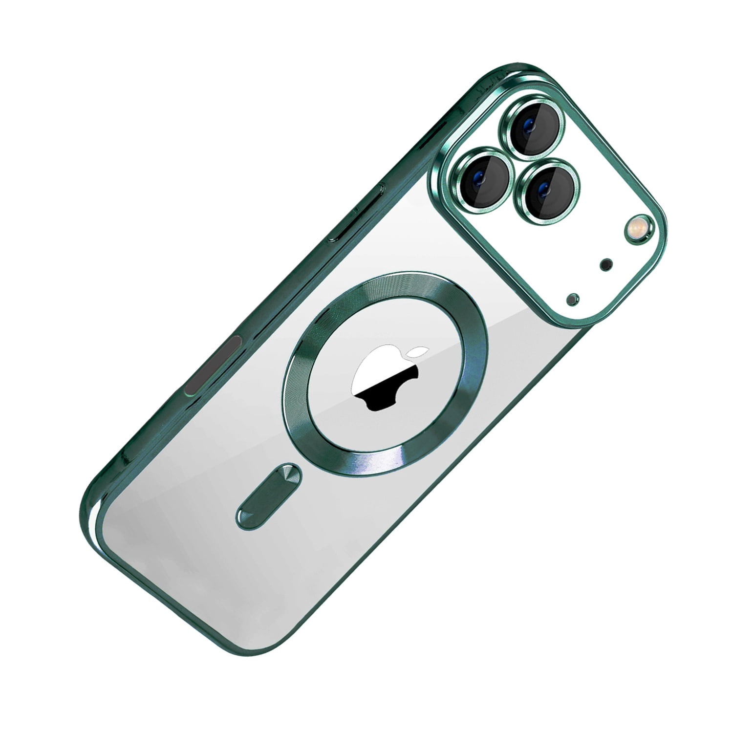 Soft Clear Wireless Compatible Case for iPhone 17 Pro Max - Dark Green