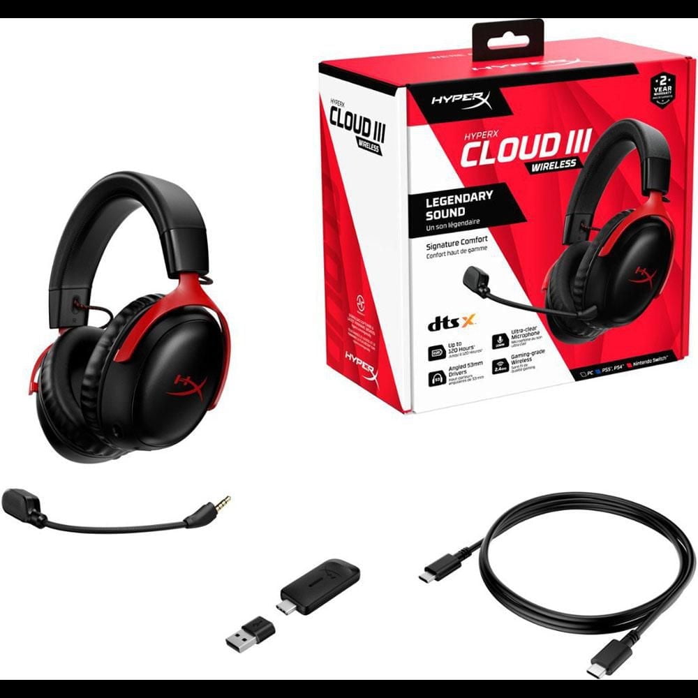 【新品・未使用】HYPERX CLOUD Ⅲ WIRELESS HyperX Cloud III Wireless Gaming Headset with 120-Hour Battery
