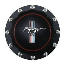 Scott Drake B-9030-H-BK Billet Fuel Cap Black Horse Emblem