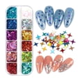 thumbnail image 2 of Decoración de diseño de manicura estrellada holográfica, lentejuelas brillantes, estrellas, 12 rejillas, esmalte de Gel UV, suministros de uñas, accesorios, 2 of 4