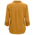 thumbnail image 6 of XAOFW Women's Blouses Elegant Solid Color Long Sleeve Lapel Button Down Shirt Evening Party Soft Comfortable Top, 6 of 6
