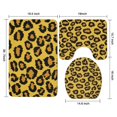 thumbnail image 3 of Yellow and Black Of Leopard Print Bathroom Rugs Sets 3 Piece,Toilet Cover Set,Absorbent Non Slip Bathroom Mats Sets with U-Shaped Contour Rug Toilet Rug Set, 3 of 5