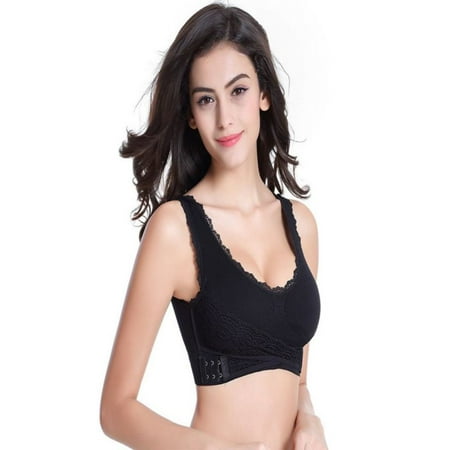 

Women Solid Color New Cross Side Buckle Without Rims Gathered Sports Underwear Sleep Bra