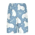 thumbnail image 4 of Shorts for Men Elastic Waist Drawstring Casual Print Shorts Pockets Beach Shorts White XL, 4 of 6