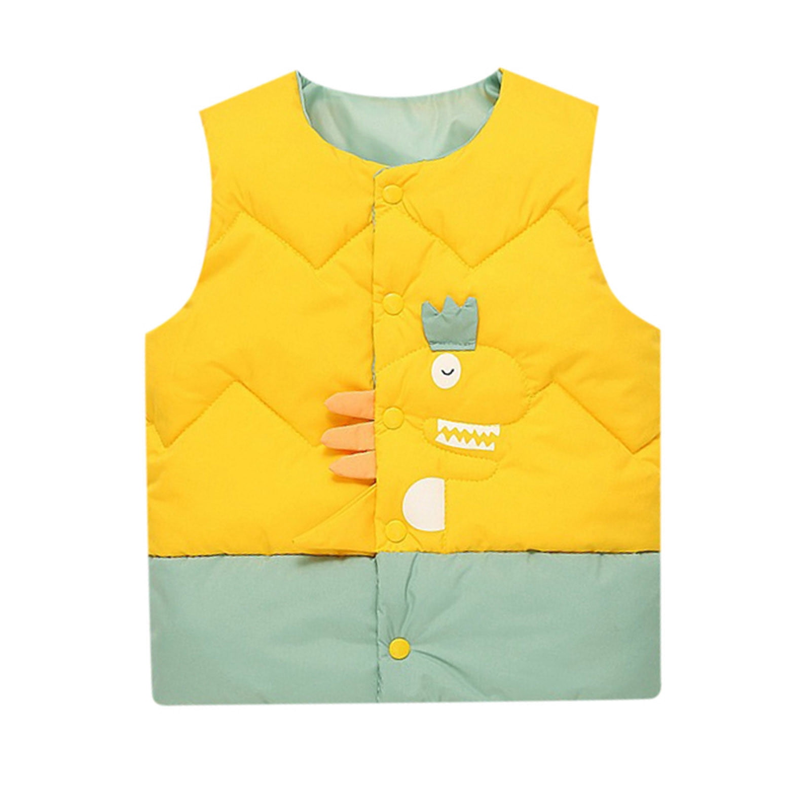 2DXuixsh Toddler Jackets Kids Boy Girl 3D Dinosaur Vest Outwear