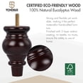 thumbnail image 3 of TCHOSUZ 7 inch / 12cm Wooden Furniture Legs, Pack of 4 Walnut Solid Wood Turned DIY Replacement Bun Feet with M8 Hanger Bolts & T-Nuts or Sofa Couch Cabinet Recliner Ottoman Riser, 3 of 6
