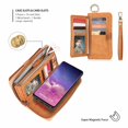 thumbnail image 5 of Galaxy S10 Wallet Case, Dteck Multi-Functional PU Leather Zipper Wristlets Clutch Detachable Magnetic 13 Card Slots 4 Cash Purse Protection Back Cover For Samsung Galaxy S10, Brown weave, 5 of 11