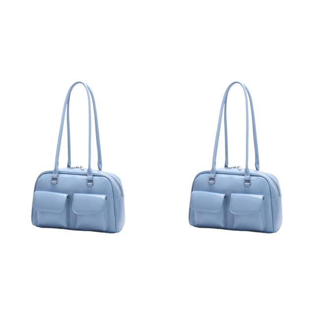 Bolso Hombro para Mujer Con Múltiples Bolsillos Mano Cuero PU (claro) Azul