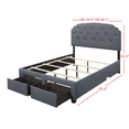 thumbnail image 6 of Home Design Carolina Queen Panel Bed Frame with Button-Tufted Headboard and Storage Drawers, Gray, Easy assembly, 6 of 6