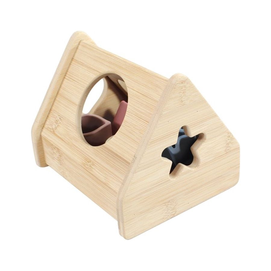 Hudson Baby Wood and Silicone Shape Sorter Toy, Multicolor, One Size