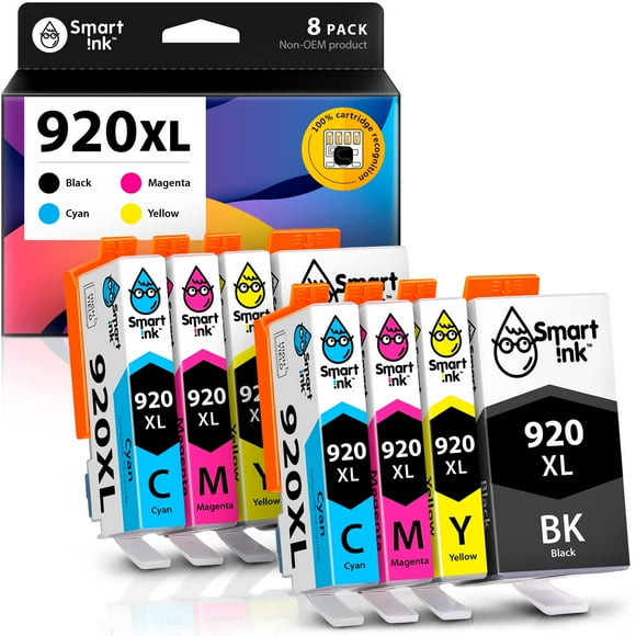 Smart Ink Compatible Ink Cartridge Replacement for HP 920 XL 920XL (2 Black, 2 Cyan, 2 Magenta, 2 Yellow, 8 Combo Pack) to use with HP Officejet 6000 6500 6500A 7000 7500A 7500