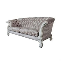 LV01394 - Sofa w/7 Pillows, Ivory Fabric & Bone White Finish - Versailles