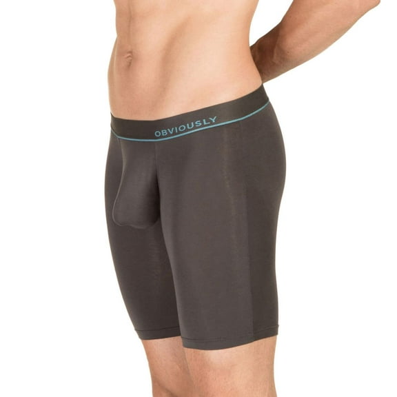 Men's Obviously A01-1B PrimeMan AnatoMAX 9 Inch Boxer Brief (Titanium XL)