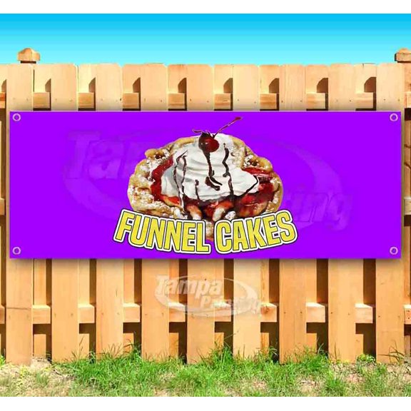 Funnel Cakes 13 oz Vinyl Banner With Metal Grommets
