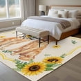 thumbnail image 5 of Cute Dog Washable Living Room Rugs 5'x8', Yellow Sunflower Daisy Vintage Summer Field Animal Low Pile Throw Large Area Rug Non-Slip Sturdy Edge Binding Carpet for Living Room Kitchen Office, 5 of 9