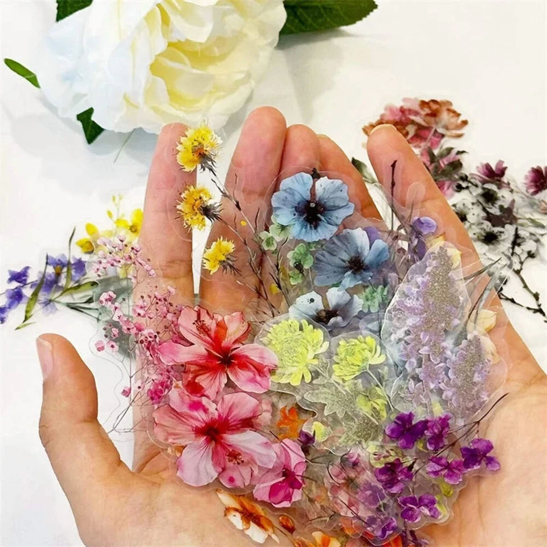 FLINT - 50Pcs Colorful Flower Pet Sticky Sticker Aesthetic Korean Stationery Diy Transpa