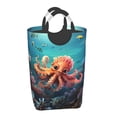 thumbnail image 2 of KLL Underwater Plant Octopus Laundry Hamper,Large Canvas Fabric Lightweight Storage Basket Toy Organizer Dirty Clothes Collapsible Waterproof, 2 of 6