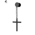 thumbnail image 3 of PULLIMORE 3 Pairs Stainless Steel Cross Earrings Vintage Circle Screw Stud Hinged Dangle Cross Earring for Men Women (Black), 3 of 9