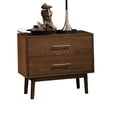 thumbnail image 4 of Transitional Style Walnut Finish 6pc Bedroom Set Full Size Bed Dresser Mirror Nightstands Chest Platform Bed Furniture, 4 of 10