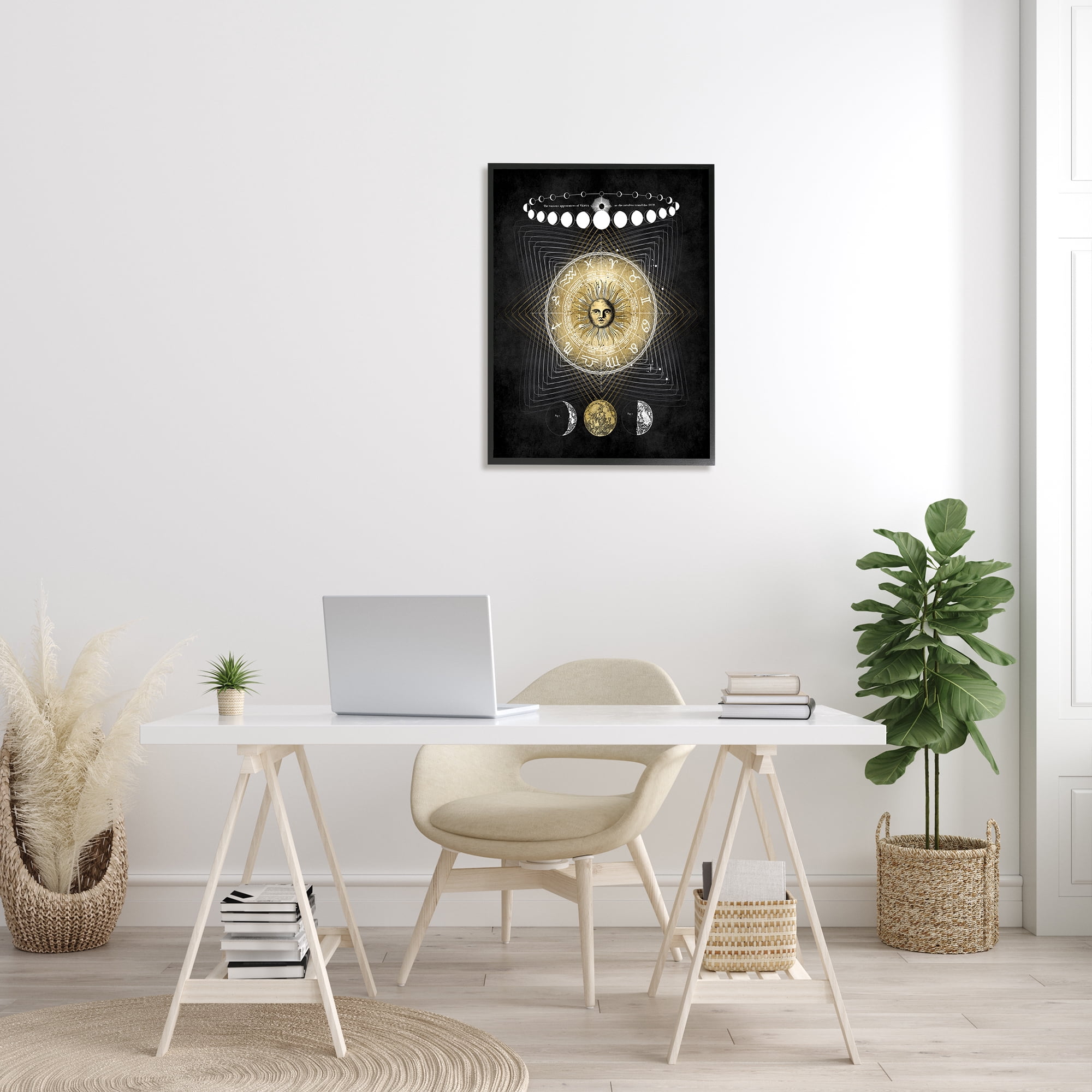 Stupell Industries Astrological Sun Cycle Traditional Moon Symbols, 24 x 30, Designed by Oliver Jeffries