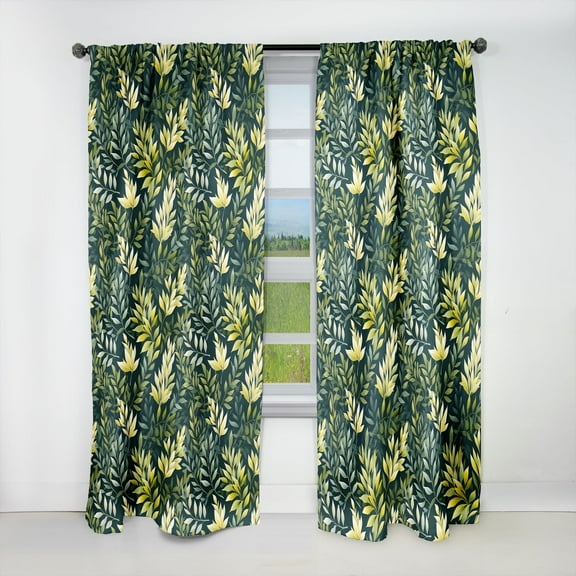 Designart "Nature'S Harmony Botanical Plants" Botanical Blackout Curtain Single Panel